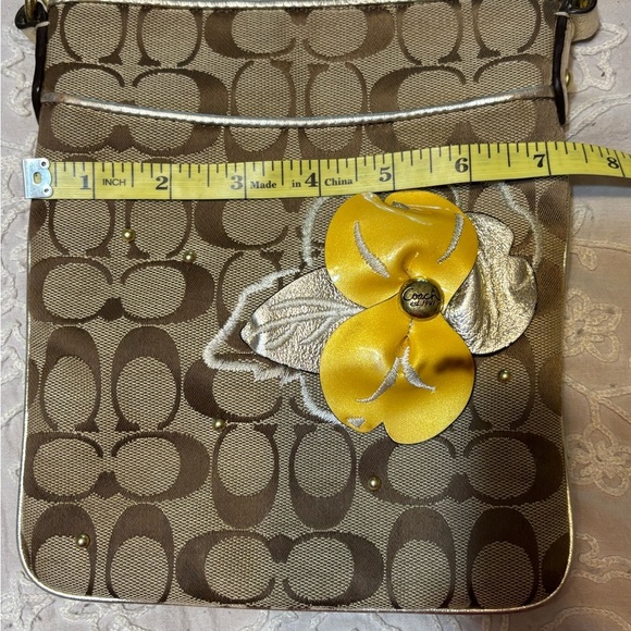 Coach Tan and Yellow Floral Crossbody Bag - Picture 16 of 16